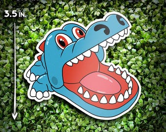Totodile Toy Chomp Sticker – Retro Plastic Game Decal