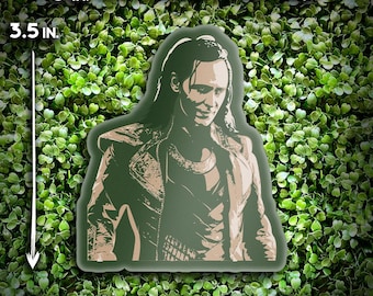 Adesivo Loki Marvel verde e oro in vinile impermeabile