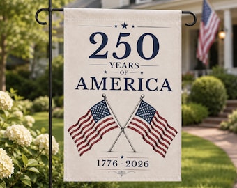 4th of July Garden & House Banner | Vintage Style 250th Anniversary USA Banner | Independence Day 1776-2026 United States of America Banner