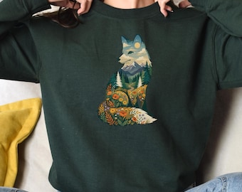 Natur Fuchs Shirt & Sweatshirt, Wilderness Tee, Outdoor-Liebhaber-Shirt, Fuchs Natur Pullover, Waldtier, Wildlife Shirt, Outdoor-Crewneck
