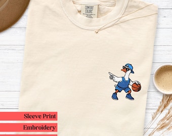 Personalisiertes Basketball Silly Goose Shirt, gestickte Komfortfarben, benutzerdefinierter Name auf dem Ärmel, benutzerdefinierte Nummer auf dem Ärmel, Baseballfan-T-Shirt