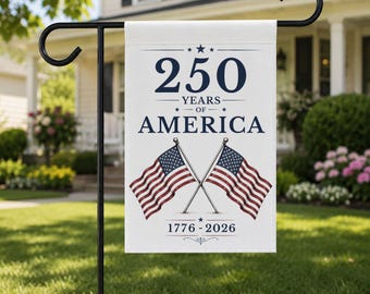 4th of July Garden & House Banner | USA 250th Anniversary | Patriotic Flag Independence Day Sign | 1776-2026 United States of America Banner