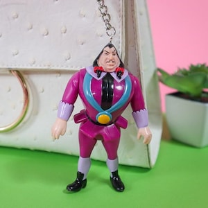 Pocahontas Governor Ratcliffe Upcycled Handmade Bag Charm Keychain with Silver Hardware, Children&#39;s Toy, 1990s Movie