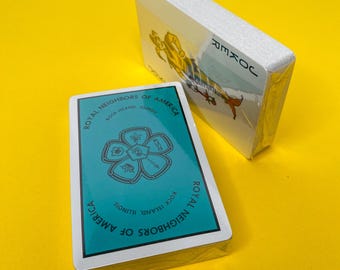 Vintage Playing Cards, Royal Neighbors of America, Blue Yellow Backing, New in Packaging