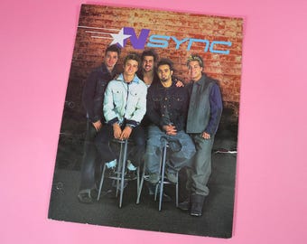 Vintage NSYNC Ordner, 2000 Y2k Boyband Schulbedarf Sammlerstück