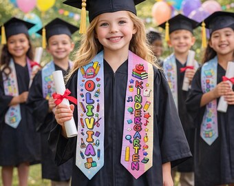 Personalized Kindergarten Graduation Stole, Custom Name Sash 2026