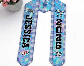 Personalized Graduation Stole, Custom Name Sash 2026, High School, University Gift