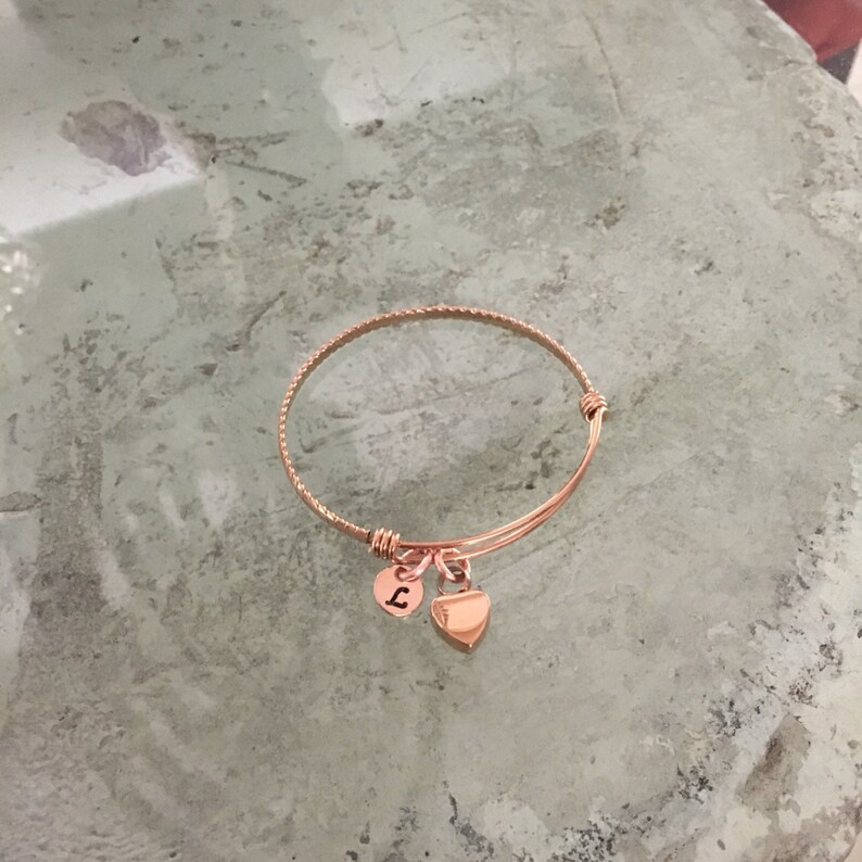 Rose Gold Urn Bangle Bracelet Heart Remembrance Custom Etsy