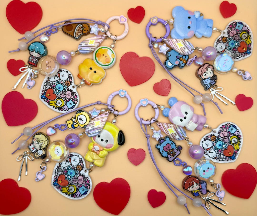 BT21 Keychain With Large Pendant - Etsy