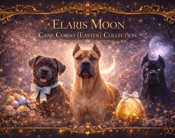 Fondos de pantalla animados de Cane Corso HD: Fondos de pantalla de perro de fantasía para teléfono / Paquete de fondos de pantalla de Pascua / Magia de pantalla de bloqueo / Elaris Moon