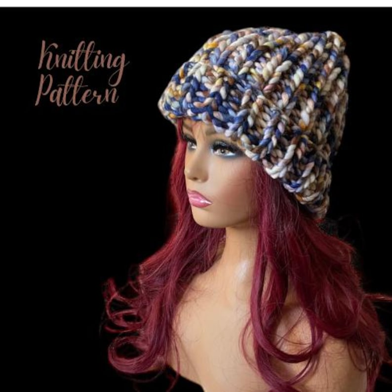Knitting Pattern for Easy Super Chunky Ribbed Beanie Hat, PDF Instant ...