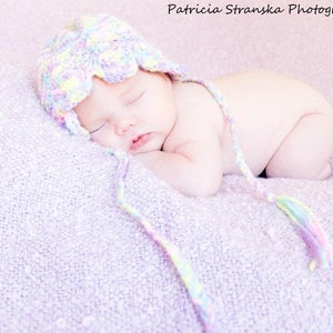 easy lace baby bonnet knitting pattern first size newborn to 4 months image 3