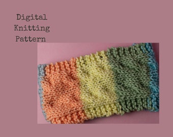 self striping double cable headband knitting pattern