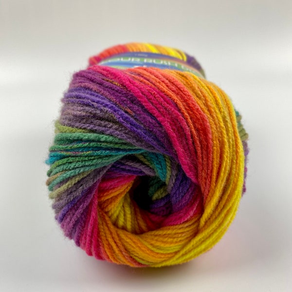 Délicieuse laine à rayures - Sunburst Color Rush DK de Cygnet Yarns - laine arc-en-ciel