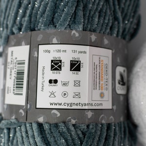 chunky chenille knitting wool with glitter sparkly chunky yarn choose from white, baby pink, grey, blue image 10