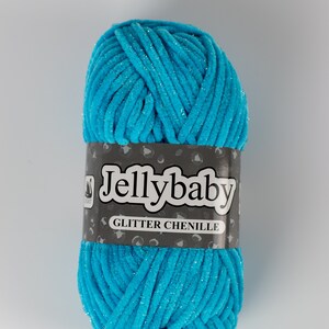 chunky chenille knitting wool with glitter sparkly chunky yarn choose from white, baby pink, grey, blue topaz