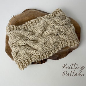 cable waves chunky headband knitting pattern - instant download