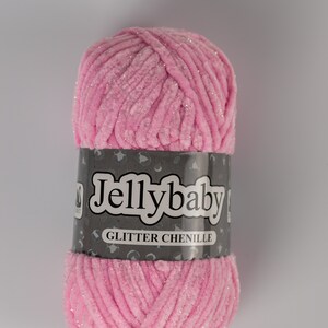 chunky chenille knitting wool with glitter sparkly chunky yarn choose from white, baby pink, grey, blue fairydust