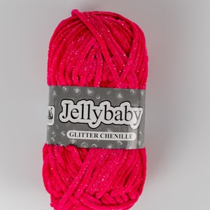 chunky chenille knitting wool with glitter sparkly chunky yarn choose from white, baby pink, grey, blue partypop