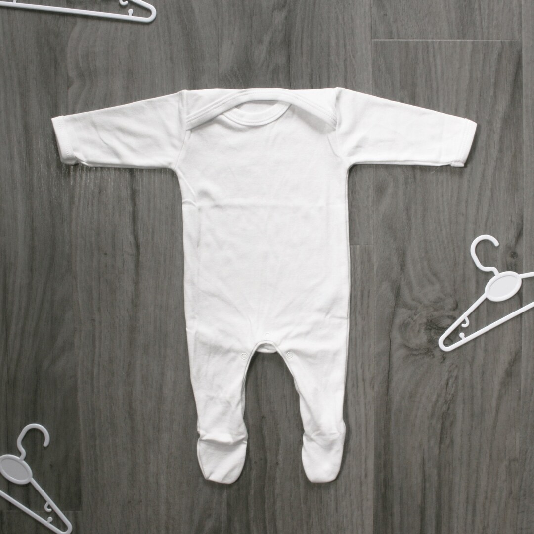 Blank White Baby Sleepsuit With No Chest Poppers Ideal for