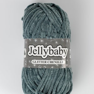 chunky chenille knitting wool with glitter sparkly chunky yarn choose from white, baby pink, grey, blue metal grey