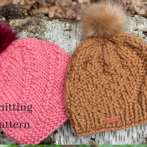 super chunky beanie hat knitting pattern adult size - two designs