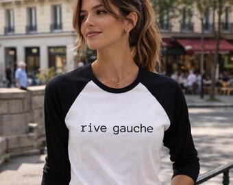 Rive Gauche TShirt | Paris Left Bank Minimalist Tee | Chic French Style Shirt