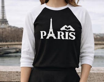 Minimalist Paris T-shirt | Print Baseball Tee