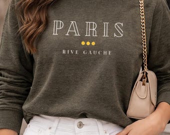 Paris Rive Gauche Minimalist Crewneck Sweatshirt | French Chic Apparel