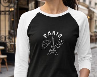 Minimalist Paris T-shirt, Baseball Tee