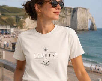 Etretat Anchor T-Shirt, French Coastal Nautical Tee, Summer Seaside Top