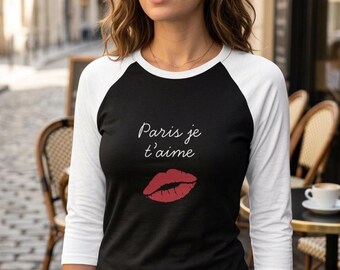 Minimalist Paris Je T aime tshirt | Baseball tshirt