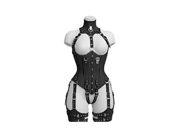 Real Cotton Overbust Corset, Handmade Steel Boned, Lace-Up Front.