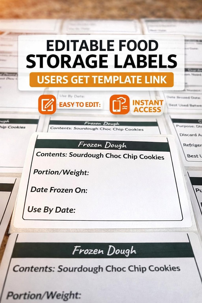 Editable Food Storage Label Templates (canva) | Minimal Kitchen Labels ...