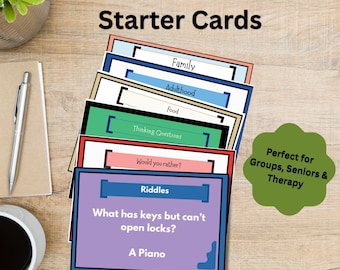 Conversation Starter Cards for Seniors, Icebreaker Questions, Reminiscing Activity, Group Game (Digital Download)