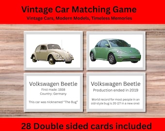 Senior Activity Printable | Vintage Car Matching Game | Reminiscence Therapy | Memory Care | Dementia Activity | Digital Download PDF