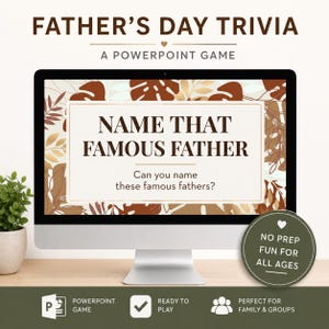 Name That Famous Father Trivia Game | Father's Day program (Digital Download)