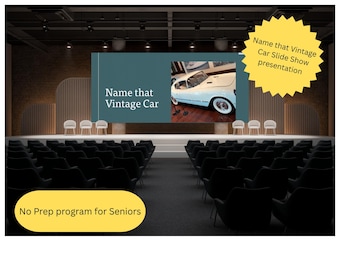 Vintage car Trivia game for seniors | Reminiscing Therapy| downloadable Seniors group Games