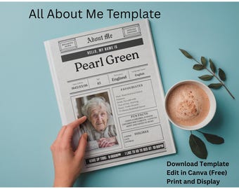 All About Me Template | Printable & Editable Canva Version | Instant Download