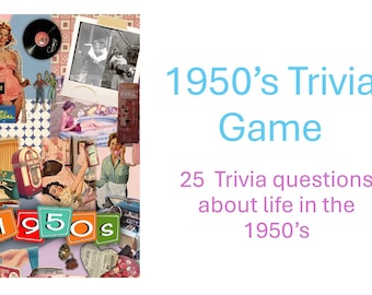 1950's Reminiscing Trivia for Seniors | Recreation therapy Game