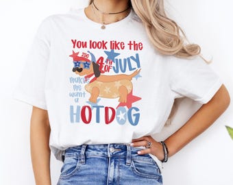Funny USA 250 Anniversary Hotdog T-Shirt, 4th of July Patriotic Tee