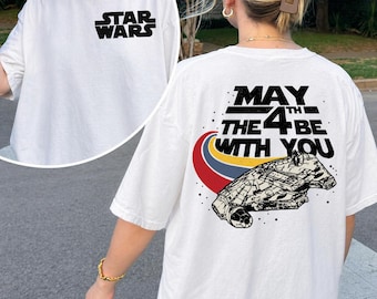 Comfort Colors® May The 4th Be With You Shirt, Disney Star Wars Day Shirt, Galaxy's Edge Shirt, Disneyland Trip Tee, Millennium Falcon Shirt