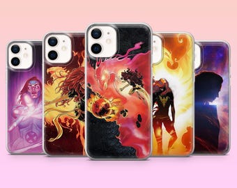 Jean Grey Handyhülle mit X-Men Supergirl-Motiv für iPhone 17 Pro, 16, 15, 14, 13, Samsung S25, S24, S23, S22, A16, A26, Pixel 10, 9 Pro