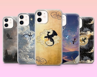Fourth Wing Phone Case Bookish Dragon Cover for iPhone 17Pro, 16, 15, 14, 13, Samsung S25, S24, S23, S22, A16, A26, Pixel 10, 9Pro