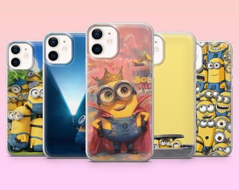 Minions Handyhülle Kawaii Cartoon Abdeckung für iPhone 17Pro, 16, 15, 14, 13, Samsung S25, S24, S23, S22, A16, A26, Pixel 10, 9Pro