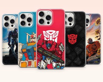 Transformers Phone Case Robot War Optimus Prime Cover for iPhone 17Pro, 16, 15, 14, 13, Samsung S25, S24, S23, S22, A16, A26, Pixel 10, 9Pro