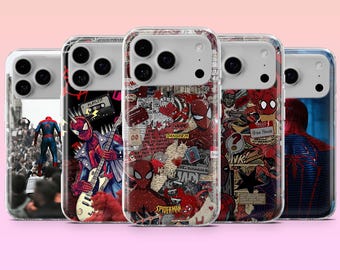 Spider Man Handy Hülle Spider Web Hero Cover für iPhone 17Pro, 16, 15, 14, 13, Samsung S25, S24, S23, S22, A16, A26, Pixel 10, 9Pro