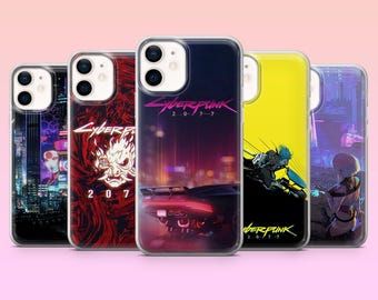 Edgerunners Cyberpunk-Handyhülle im futuristischen Stadt-Design für iPhone 17 Pro, 16, 15, 14, 13, Samsung S25, S24, S23, S22, A16, A26, Pixel 10, 9A