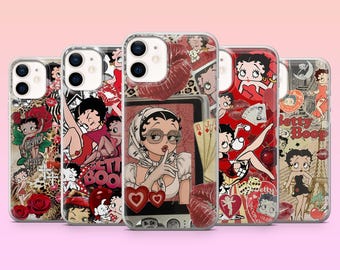 Betty Boop Phone Case Vintage Cartoon Cover for iPhone 17Pro, 16, 15, 14, 13, Samsung S25, S24, S23, S22, A16, A26, Pixel 10, 9Pro
