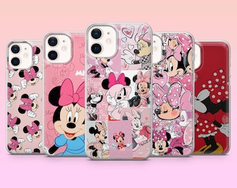 Minnie Mouse Phone Case Disney Cartoon Cover for iPhone 17Pro, 16, 15, 14, 13, Samsung S25, S24, S23, S22, A16, A26, Pixel 10, 9Pro